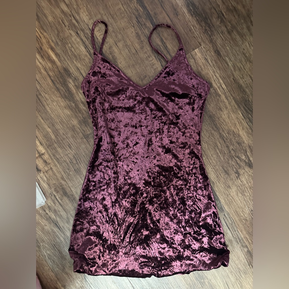 Crushed velvet A-line dress